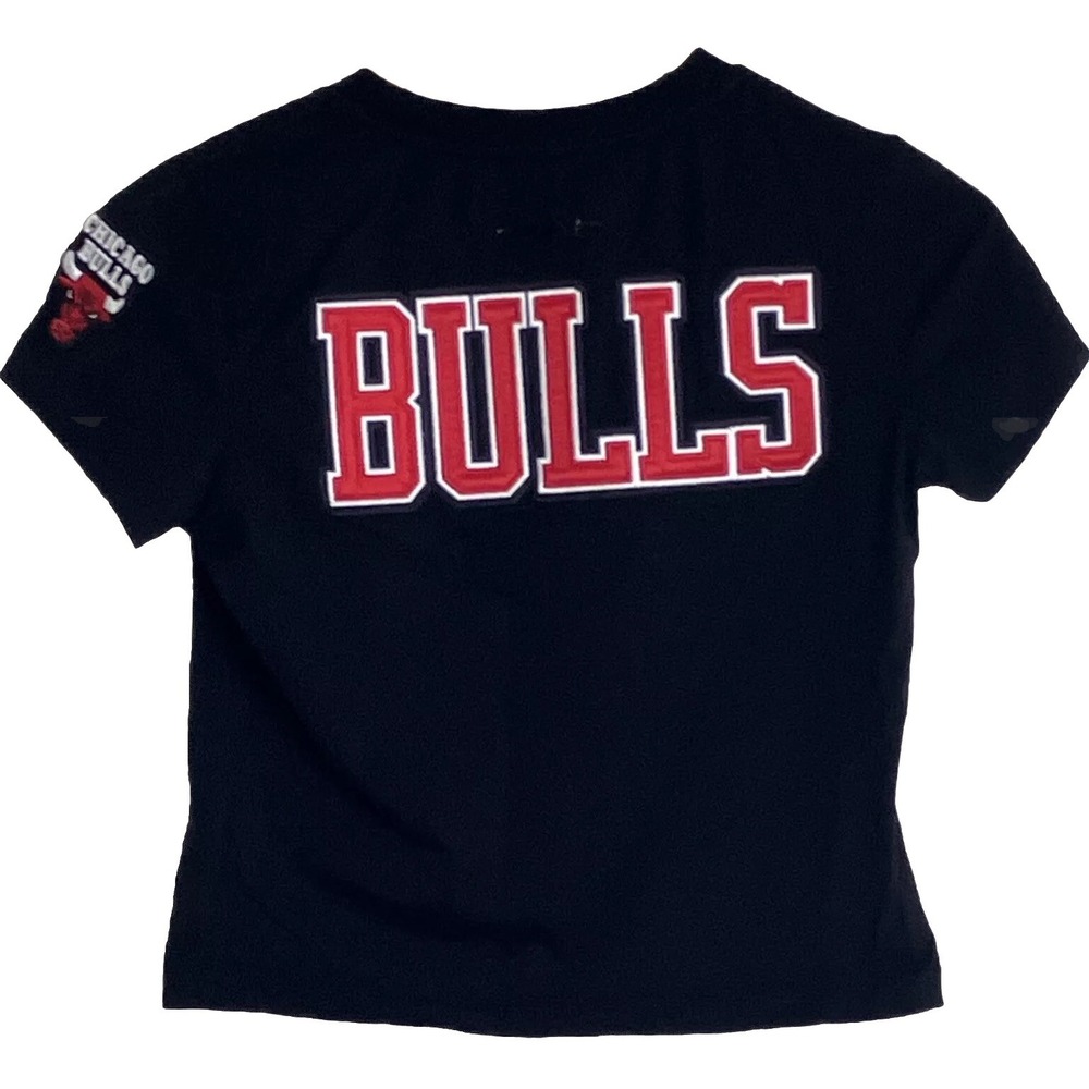 Pro Standard Chicago Bulls Logo Crop Top Womens‎ XS Black Embroidered